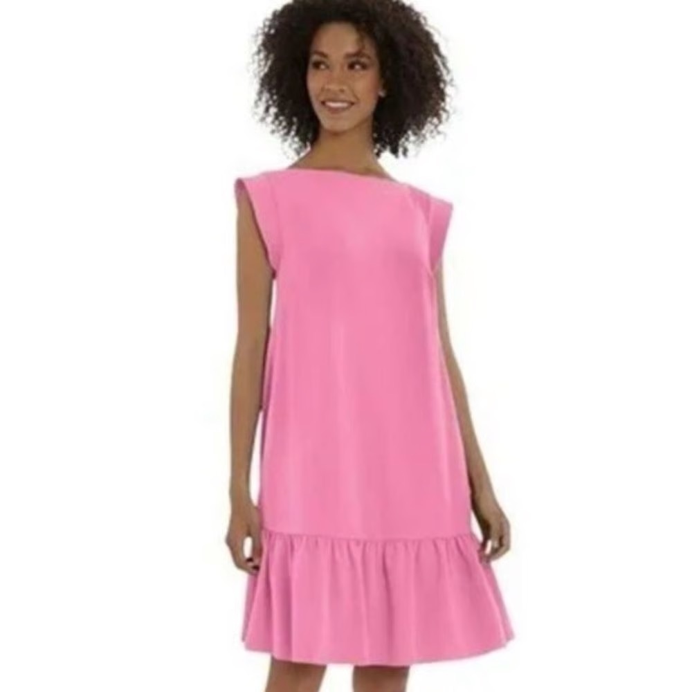 NWT Maggy‎ London Pink Ruffle Mini Dress Size 2